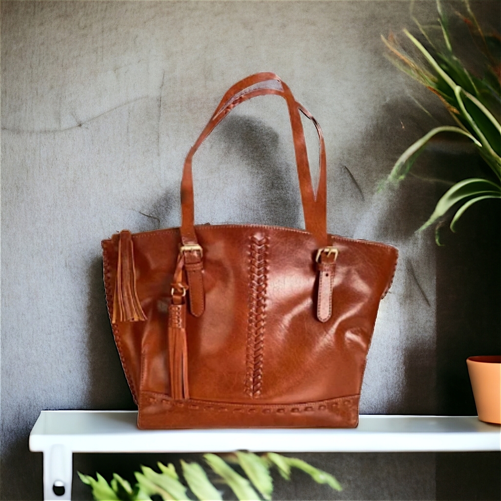HADAKI Braided Leather Tote - Picture 3 of 6